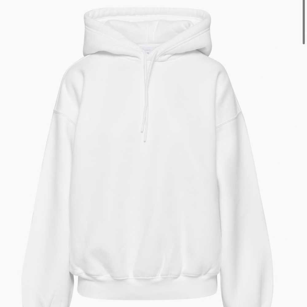 Aritzia TNA ‘Cozy Fleece Mega Drop Shoulder Hoodie’ in White Size 2